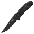 Smith & Wesson Accessories Extreme Ops SWA24S 7.1in S.S. Folding Knife with 3.1in Serrated Clip Point Blade and Aluminum Handle for Outdoor, Tactical, Survival and EDC