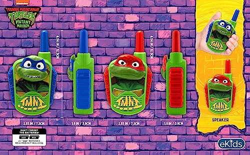 Teenage Mutant Ninja Turtles Walkie Talkies for Kids, Indoor Outdoor Toys | Static Free and Extended Range