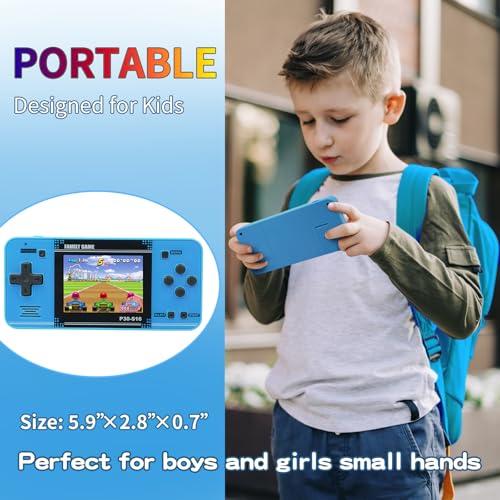 Handheld Game for Kids -Preloaded 220 Retro Video Games, Portable Gaming Player with Rechargeable Battery 3.0" LCD Screen, Mini Arcade Electronic Toy Gifts for Boys Girls (Blue)