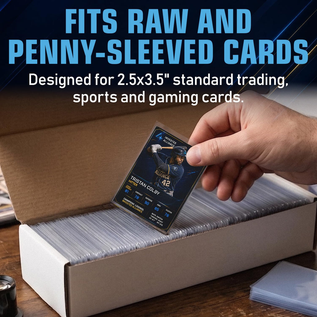 Premium Cardboard Trading Card Storage Box For Sports, TCG, Gaming MTG.
