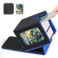 Card Deck Box for MTG Commander, Deck Case Holds 100 Double-Sleeved Cards | Magnetic Card Display Case, Magic Card Storage Box Fits for TCG/PTCG/CCG Card with 2 Dividers & 1 Top Loader,Black&Blue