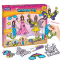 Imagimake Window Art - Princess, Mermaid, Unicorn 16 Pieces Suncatcher Kit | Stained Glass Painting Craft Activities for Kids, Creative DIY Window Clings, 5,6,7,8,9,10,12 Years Old Girls Birthday Gift