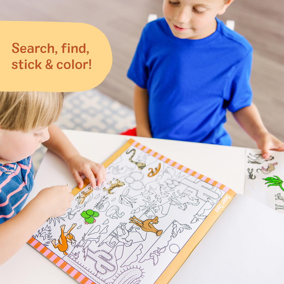 Melissa & Doug Seek & Find Sticker Pad Animals Activity Toy | 21 Pages, 14 Animal Scenes, 400 Color-Coded Stickers, Matching & Coloring Skills, Arts & Crafts Travel Toys for Kids, Ages 4+