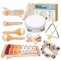 YHHYTOY Montessori Toys Wooden Baby Musical Instruments Set for Toddlers | 18 Month Old Toys Toddler Percussion Instruments, Xylophone Maracas Tambourine Birthday Christmas Gifts for Girls Boys Kids