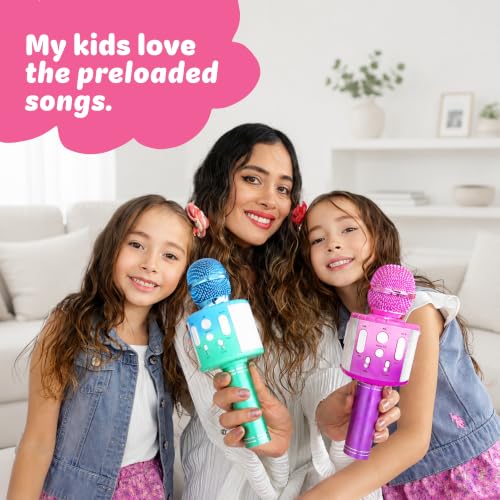 Move2Play, Kids Karaoke Microphone | Includes Pre-Loaded Songs & Bluetooth | Kids Birthday Party Gift | Toy for All Ages 2, 3, 4, 5, 6+ Year Old Girls, Boys & Toddlers