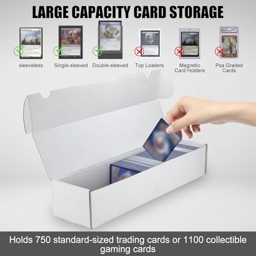 Trading Card Storage Box, 10-Pack 1100 Count White Corrugated Cardboard Box | Bulk Sports Storage Box for TCG/Magic/Mtg Basketball Card, Collectible Trading Cards