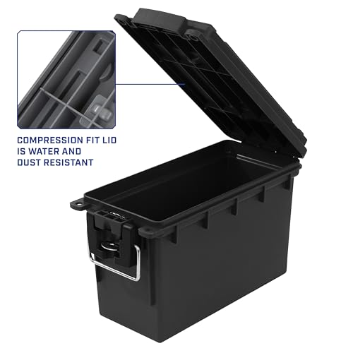 Sheffield 12629 Ammo Box Made in USA, Stackable Lockable Ammo Storage Box | Lockable Storage Box, Water and Dust Resistant Dry Box, Secures Hunting Gear, Gun Accessories, Supplies, and Bullets