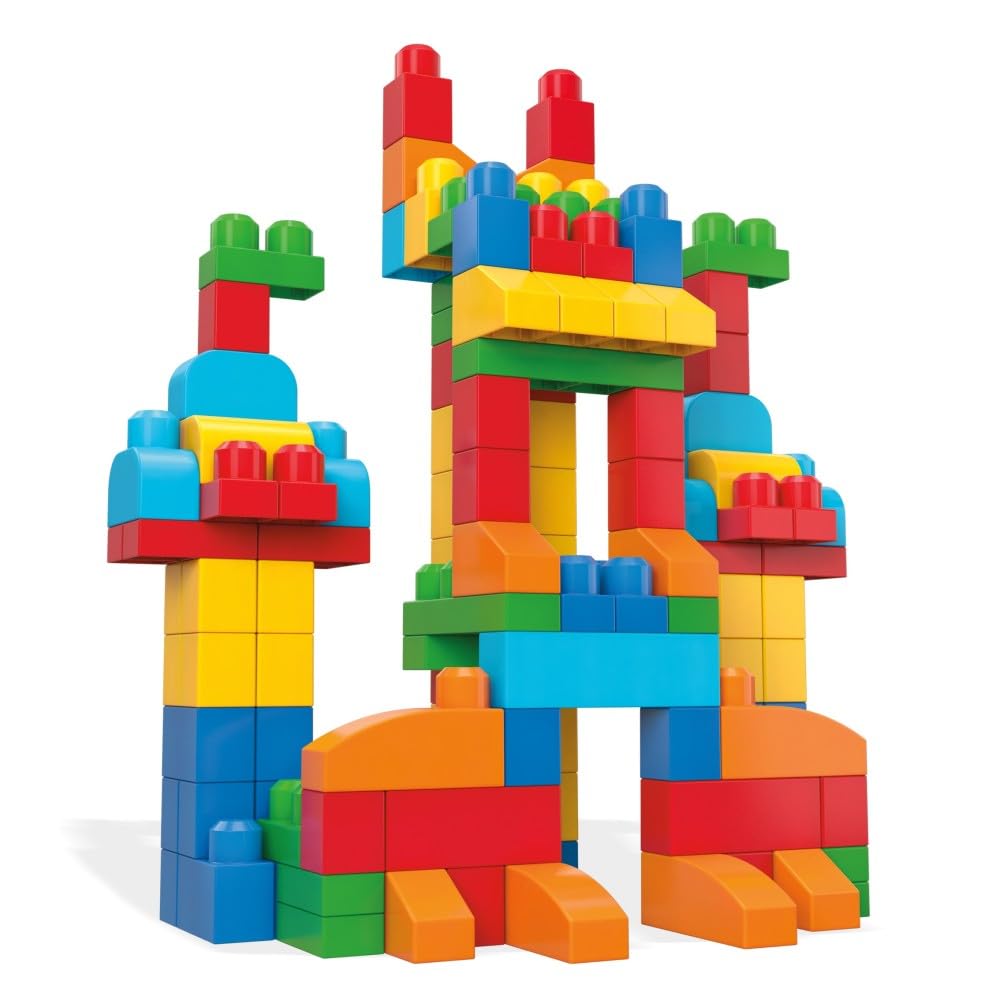 Mega Bloks First Builders Deluxe Building Bag Toddler Block Toys Set, Red | 150 Pieces, Storage, Creative Open-Ended Play, Preschool Kids Ages 1+ Years, Easy to Build (Amazon Exclusive)