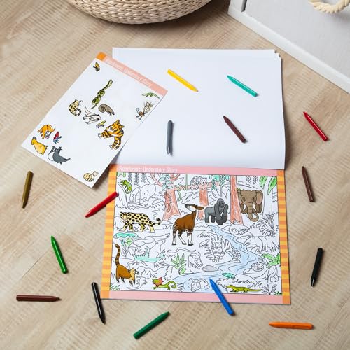 Melissa & Doug Seek & Find Sticker Pad Animals Activity Toy | 21 Pages, 14 Animal Scenes, 400 Color-Coded Stickers, Matching & Coloring Skills, Arts & Crafts Travel Toys for Kids, Ages 4+