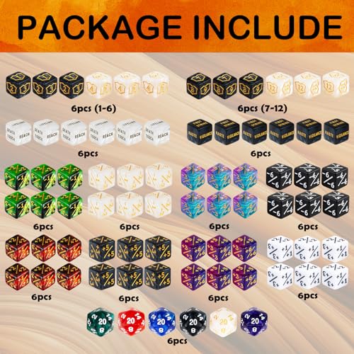 78 Pieces MTG Dice Counters Bulk Life Keyword Counter Dice Set Plus 1/+1 Buff Ability Tokens for MTG, TCG, Cards Gaming Accessories