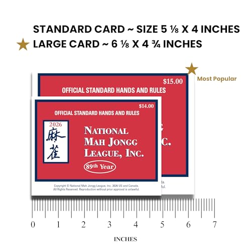 National Mah Jongg League 2026 Mahjong Large Size Cards Four-Pack Bundle - Official Hands and Rules for American Mahjong (Four Large-Size Cards)