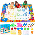 Water Doodle Mat - Kids Color Painting Toy, Gift Set for Toddlers 2-7 | Great Educational Water Doodle Mat - Toddler Painting Toy Gift with Fun Stencils, Magic Pens & Drawing Templates for Kids