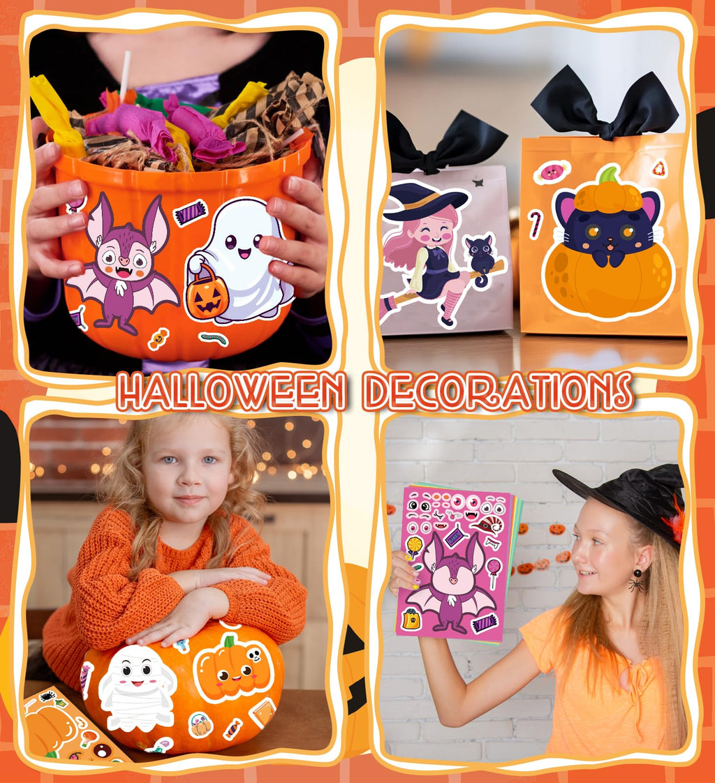 Halloween Party Favors,Halloween Stickers,DIY Crafts Stickers for Kids | Kids Halloween Decorations Games Toys Gifts Treats Activities Party Supplies,Halloween Goodie Bags (24 Sheets)