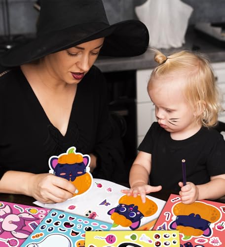 Halloween Party Favors,Halloween Stickers,DIY Crafts Stickers for Kids | Kids Halloween Decorations Games Toys Gifts Treats Activities Party Supplies,Halloween Goodie Bags (24 Sheets)