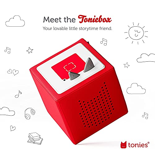 Toniebox 1 Audio Player Starter Set with Playtime Puppy - Listen, Learn, and Play with One Huggable Little Box - Red