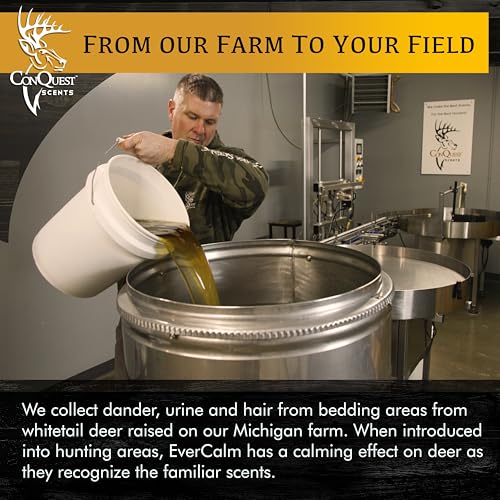 Conquest Scents EverCalm Deer Herd Scent, Deer Attractant Original Formula | Calming Scent from Deer Bedding Areas, for Pre-Rut, Rut and Post-Rut, Versatile Hunting Scents