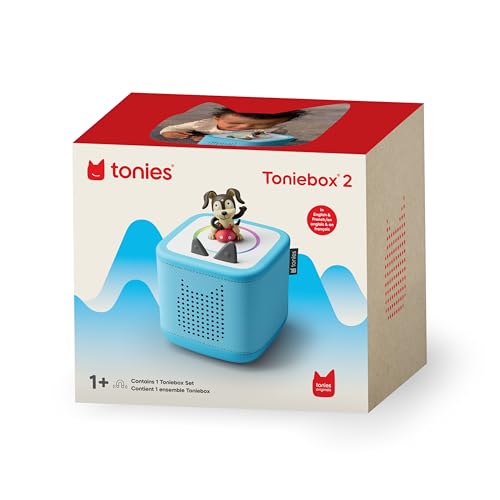 Toniebox 2 Audio Player Starter Set for Kids 1+, Sky Blue | Portable Screen-free Audio Player | Stories, Music, Games | Playtime Puppy: Favorite Children’s Songs | Gift for Kids 1-12+