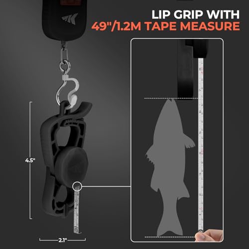 KastKing ToughTide USB Charging Fish Scale with Lip Gripper, Black Combo