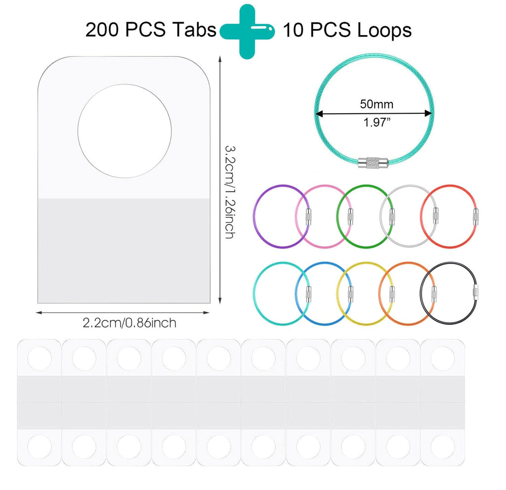 Card Holder for Yoto Cards Rings and Tabs 200 PCS Self Adhesive Tabs with 10 Loops Kids Travel Carrier of Yoto Accessories Card Holder Organizer Storage Case