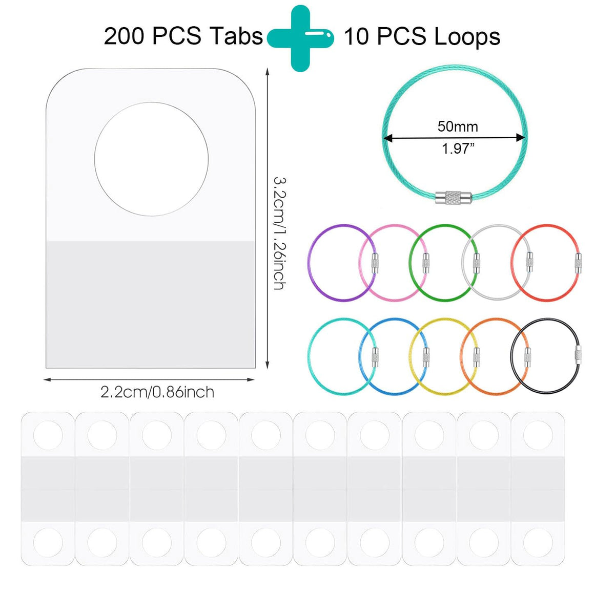 Card Holder for Yoto Cards Rings and Tabs 200 PCS Self Adhesive Tabs with 10 Loops Kids Travel Carrier of Yoto Accessories Card Holder Organizer Storage Case