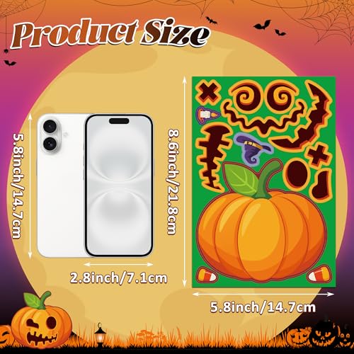 Halloween Stickers 48 Sheets DIY Halloween Party Favors Crafts Kids | 8.6" X 5.8" Halloween Activities Games Goodie Bag Stuffers for Kids Toddlers Classroom Gifts Supplies Treats Prizes Decor