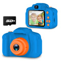 Seckton Upgraded Kids Selfie Camera, HD Digital Video Camera-Navy Blue | Christmas Birthday Gifts for Boys Age 3-9, Toddler Camera with Dual Lens, SD Card, Lanyard, Shockproof, Portable Creative Toy