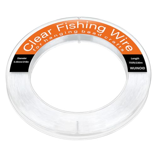 Fishing Line Wire, Clear Monofilament Fishing Line Wire, Nylon Clear Invisible String for Fishing and Hanging Balloons Garland Crafts Decorations WUINOID