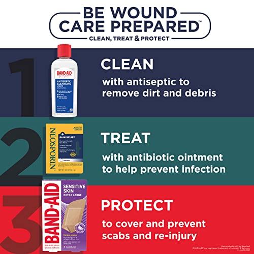 BAND-AID Brand Adhesive Bandages for Sensitive Skin, Extra Large, 7 Count