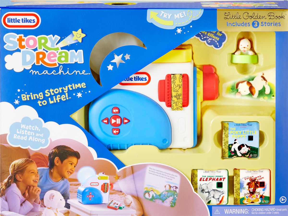 Little Tikes Story Dream Machine Starter Set, Audio Books, Little Golden Book, The Poky Little Puppy, Nightlight, Toddlers, Kids, Ages 3+, Amazon Exclusive