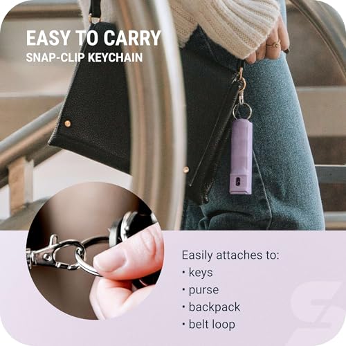 SABRE Pepper Gel Spray with Fast Flip Top Safety & Snap‑Clip Keychain | Maximum Strength with UV Dye for Self Defense, Finger Grip, Reduces Wind Blowback, 10-Second Spray, 14-ft Range, Made in USA