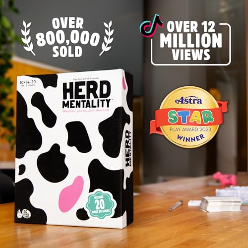 Herd Mentality Board Game: #1 Family Party Game, 4-20 Players | Award-winning board game, easy to learn, large group game, christmas gift for adults, kids and teens, fun family game night
