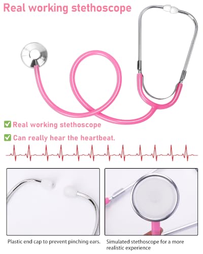ICECUTE Doctor Scrubs for Kids,7 Pcs Scrubs Costume with Accessories 3-11Y