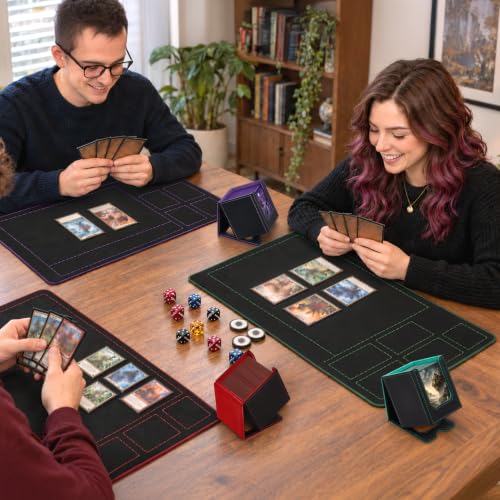 Fabmaker 6 pack Deck Box Compatible with MTG, Display Card Storage Box | Holds 100 Double-Sleeved Cards, Trading Card Deck Case Compatible with Magic the Gathering with PU Leather &Magnetic Closure