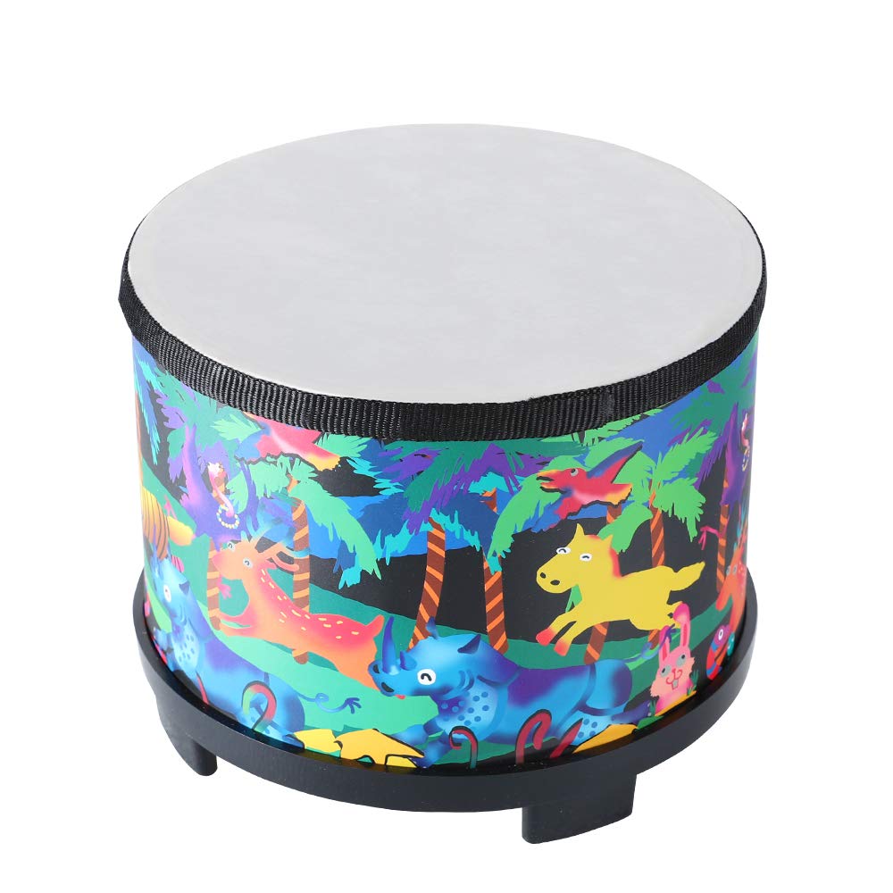 Ubblove Floor Tom Drum for Kids 8 inch Percussion Instrument | Music Drum with 2 Mallets for Children Special Christmas Birthday Gift, Black
