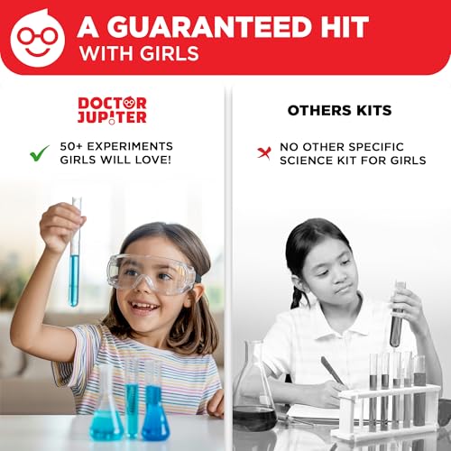 Doctor Jupiter Girls' First Science Experiments Kit for Kids Ages 4+ | Birthday Gift Ideas for Girls 4, 5, 6, 7, 8 Year Olds, Science Kits for Kids Ages 5-7, STEM Educational Toys