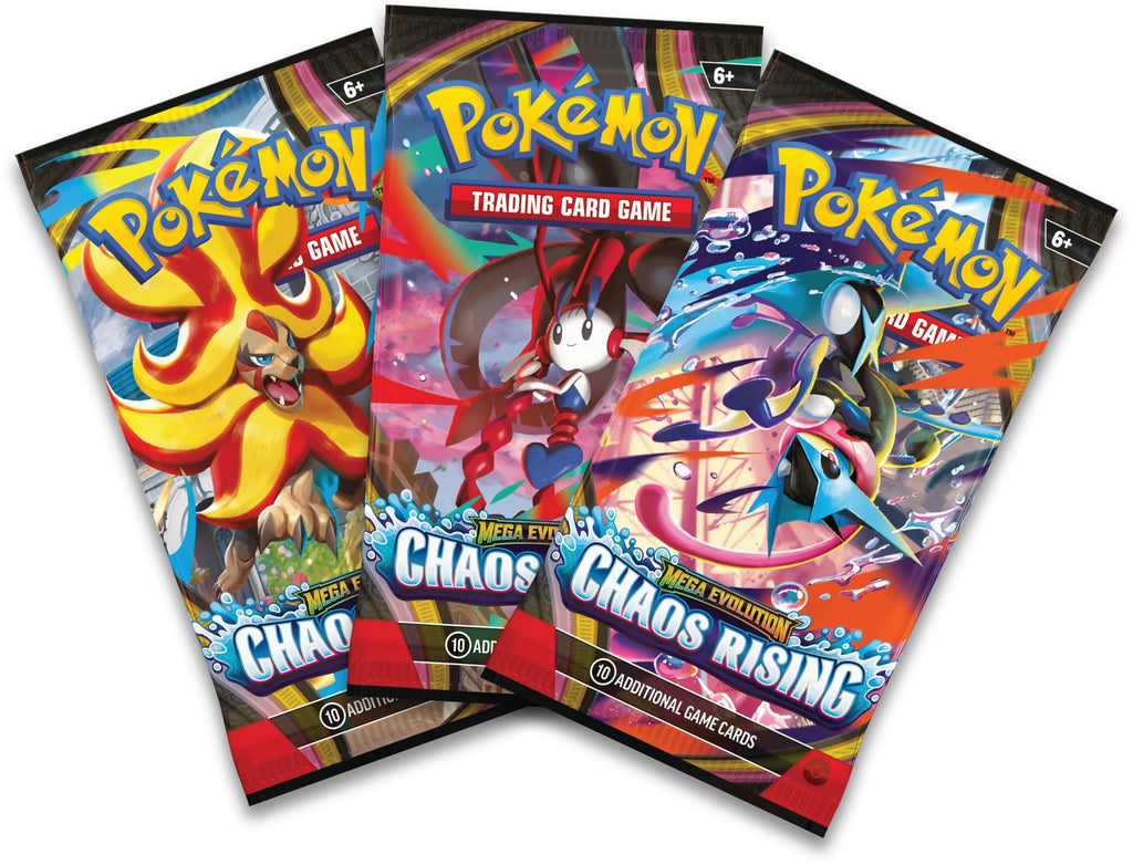 Pokémon TCG: Mega Evolution—Chaos Rising Triple Pack (1 Foil Promo Card & 3 Booster Packs)