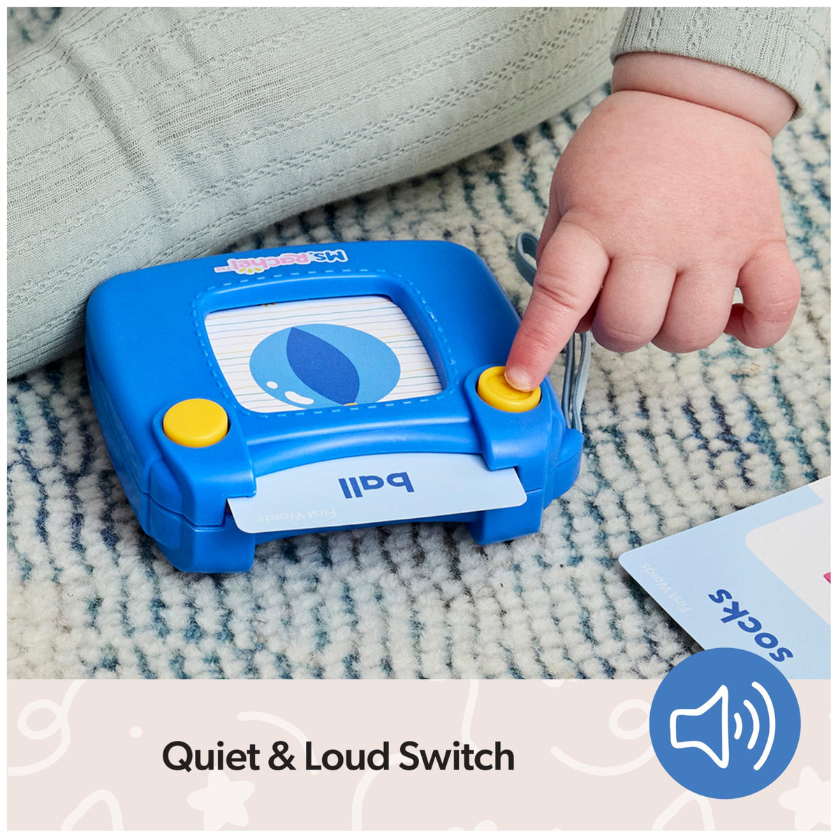 Ms. Rachel First Words Flash Cards, Electronic Card Reader, 100 Words | Electronic Reader With 100 Talking Words, Boosts Early Language & Motor Skills, Toddler Toys For Girls And Boys Ages 1-2+