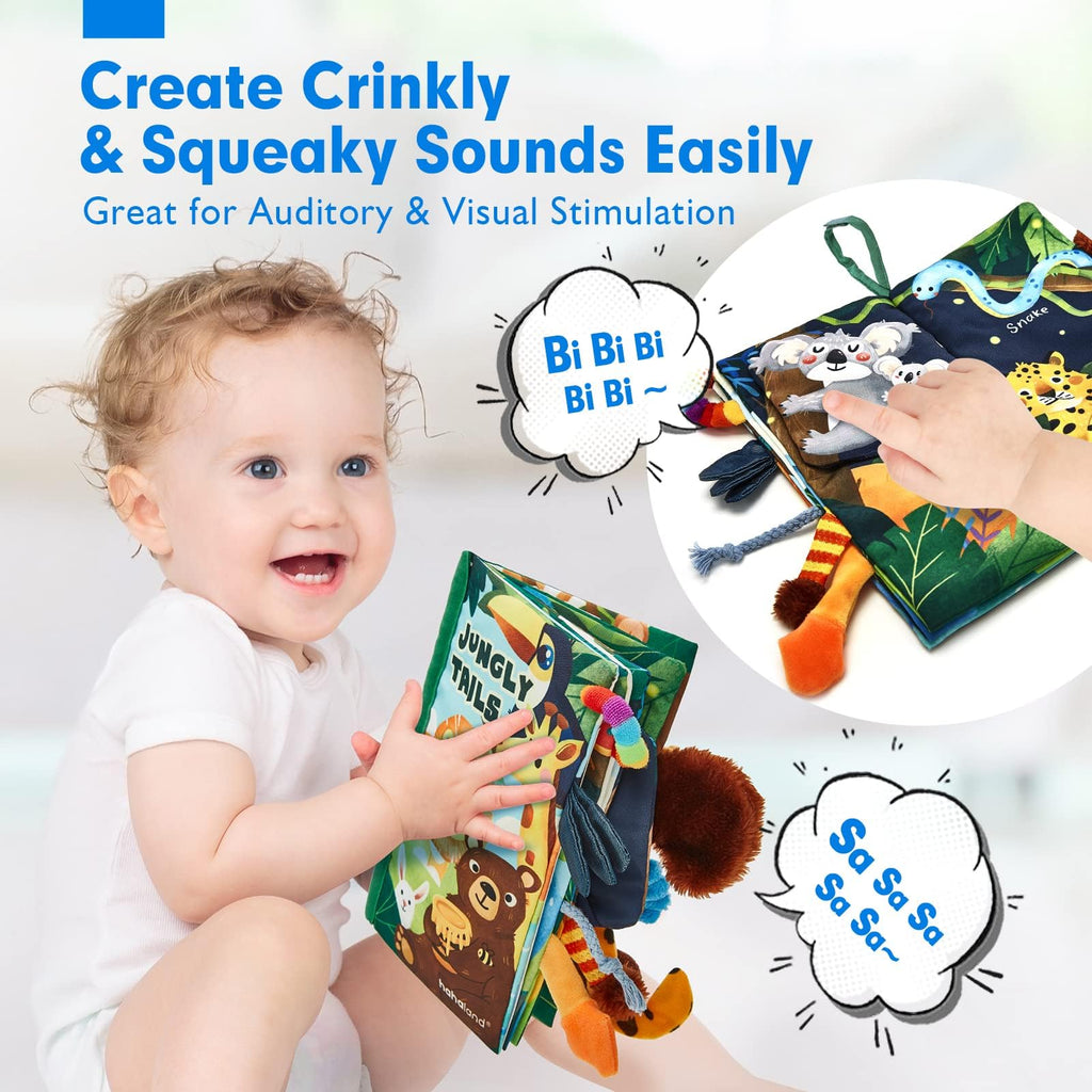 hahaland Baby Books 0-6 Months,Infant Tummy Time Toy Sensory Toys | 6 to 12 Months Touch Feel Book Travel Toy Gifts for Boy Girl 0-3 Month Baby Shower Birthday Easter Basket Stuffers 1PCS