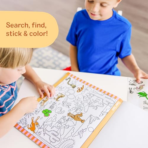 Melissa & Doug Seek & Find Sticker Pad Animals Activity Toy | 21 Pages, 14 Animal Scenes, 400 Color-Coded Stickers, Matching & Coloring Skills, Arts & Crafts Travel Toys for Kids, Ages 4+