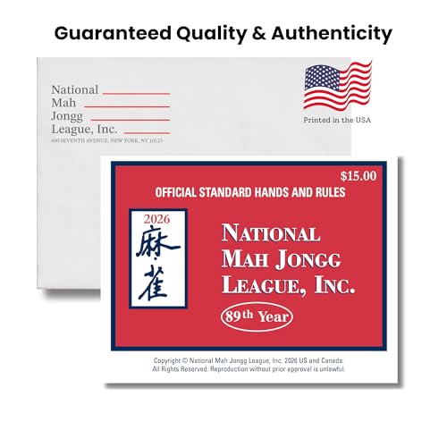 National Mah Jongg League 2026 Mahjong Large Size Cards Four-Pack Bundle - Official Hands and Rules for American Mahjong (Four Large-Size Cards)