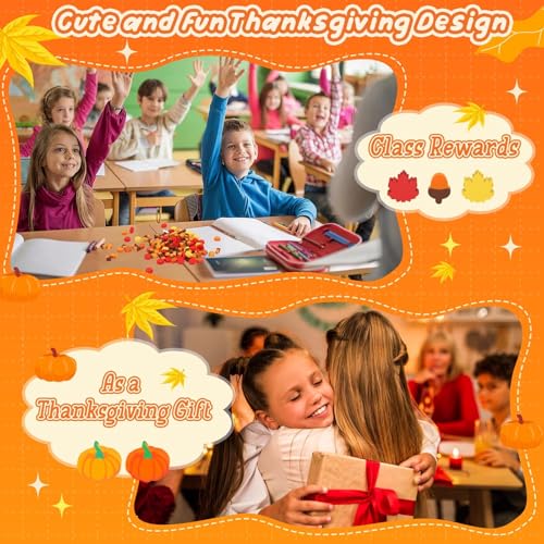 JUNEBRUSHS 150Pcs Fall Mini Erasers, Cute Thanksgiving Erasers Bulk | Mini Erasers for Maple Leaf, Novelty Pencil Erasers Stationery for Classroom Prizes, Homework Rewards, Gifts Party Favors