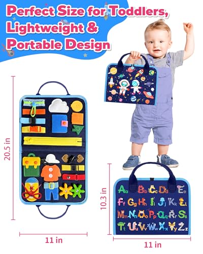 Gojmzo Busy Board Montessori Toys for Toddler Boy Girl Gifts Busy Book | Sensory Toys, Airplane Car Travel Toy, Learning Educational Toys, Activity Book, Toddler Activities, Fine Motor Skills