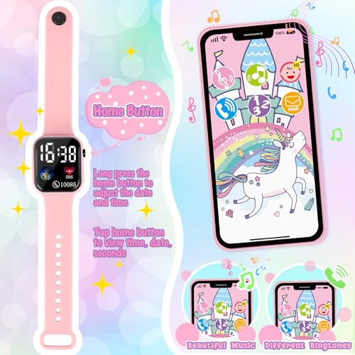 Oisacirg Play Purse with Watch, Phone, Pretend Play Toys for Girls Ages 3-8 | 32Pcs Role Play Set with Handbag, Water Bottle, Scarf, Pretend Makeup, Birthday Gifts, Mom-Daughter Bonding, Multi-Scene Play