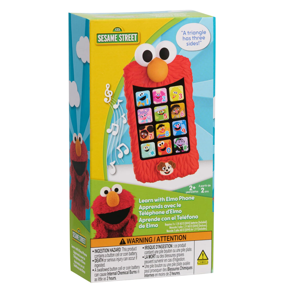 Sesame Street Learn with Elmo Pretend Play Phone by Just Play | Learning and Education, Holiday Stocking Stuffers, Gifts, Presents, Kids Toys for Ages 2 Up
