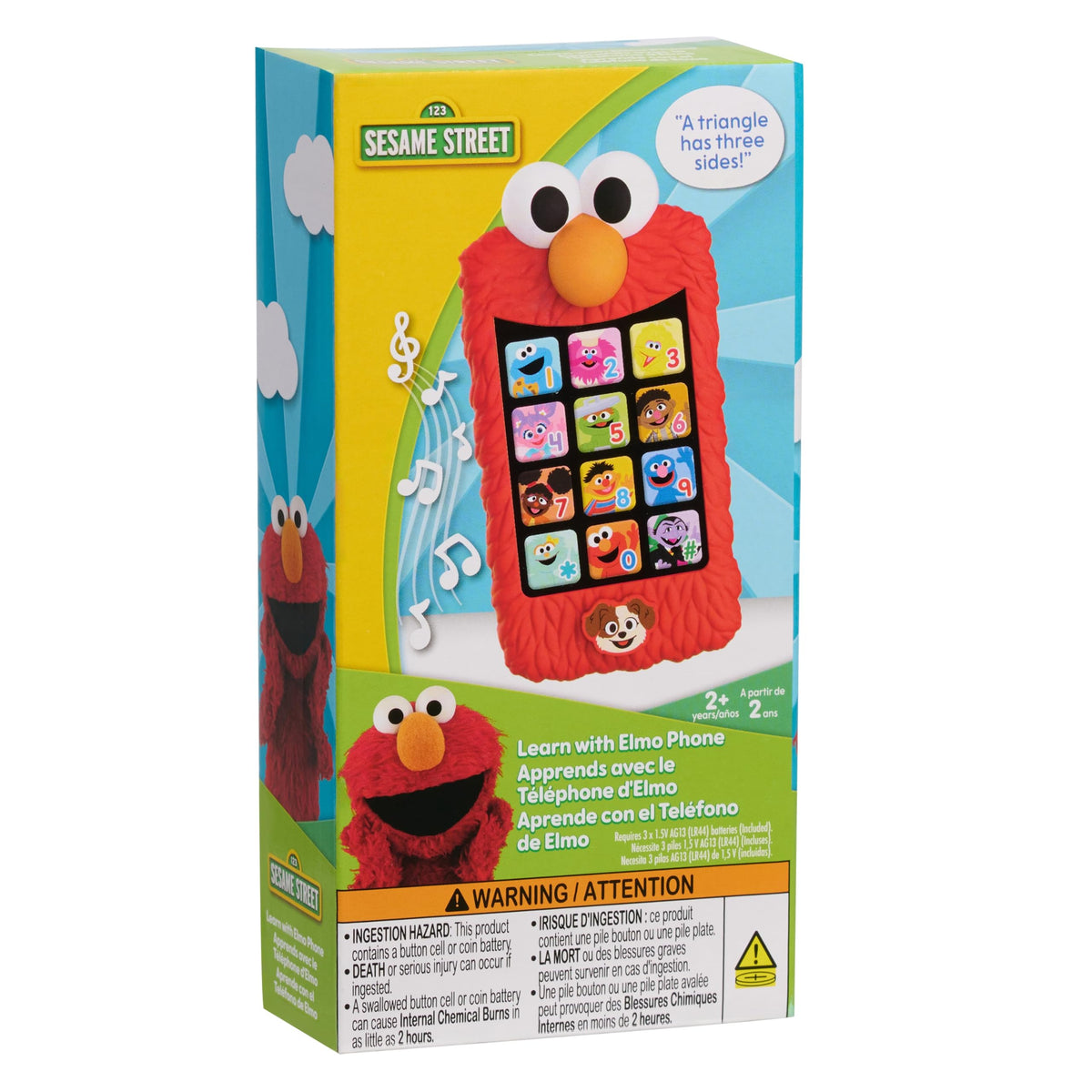 Sesame Street Learn with Elmo Pretend Play Phone by Just Play | Learning and Education, Holiday Stocking Stuffers, Gifts, Presents, Kids Toys for Ages 2 Up