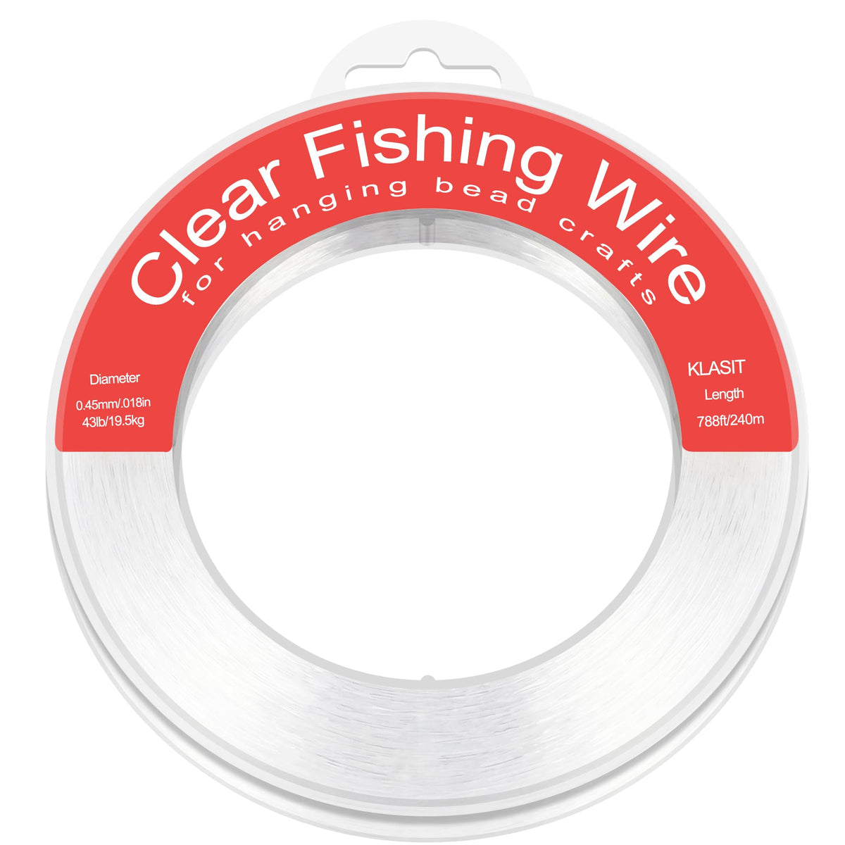 KLASIT Fishing Line 788FT,Invisible Monofilament Fishing Wire | Supports 43 Pounds,Strong Nylon Invisible Thread for Hanging Decorations,Balloon Garland,Crafts,Picture Display