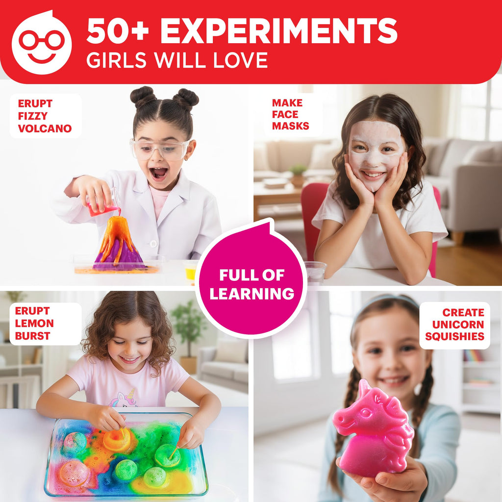 Doctor Jupiter Girls' First Science Experiments Kit for Kids Ages 4+ | Birthday Gift Ideas for Girls 4, 5, 6, 7, 8 Year Olds, Science Kits for Kids Ages 5-7, STEM Educational Toys