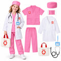 Meland Doctor Costume for Kids 3-10, Pretend Play Career Dress Up with Bag | Career exploration gift for boys girls Halloween, birthday, every day dress up, confortable for active kids