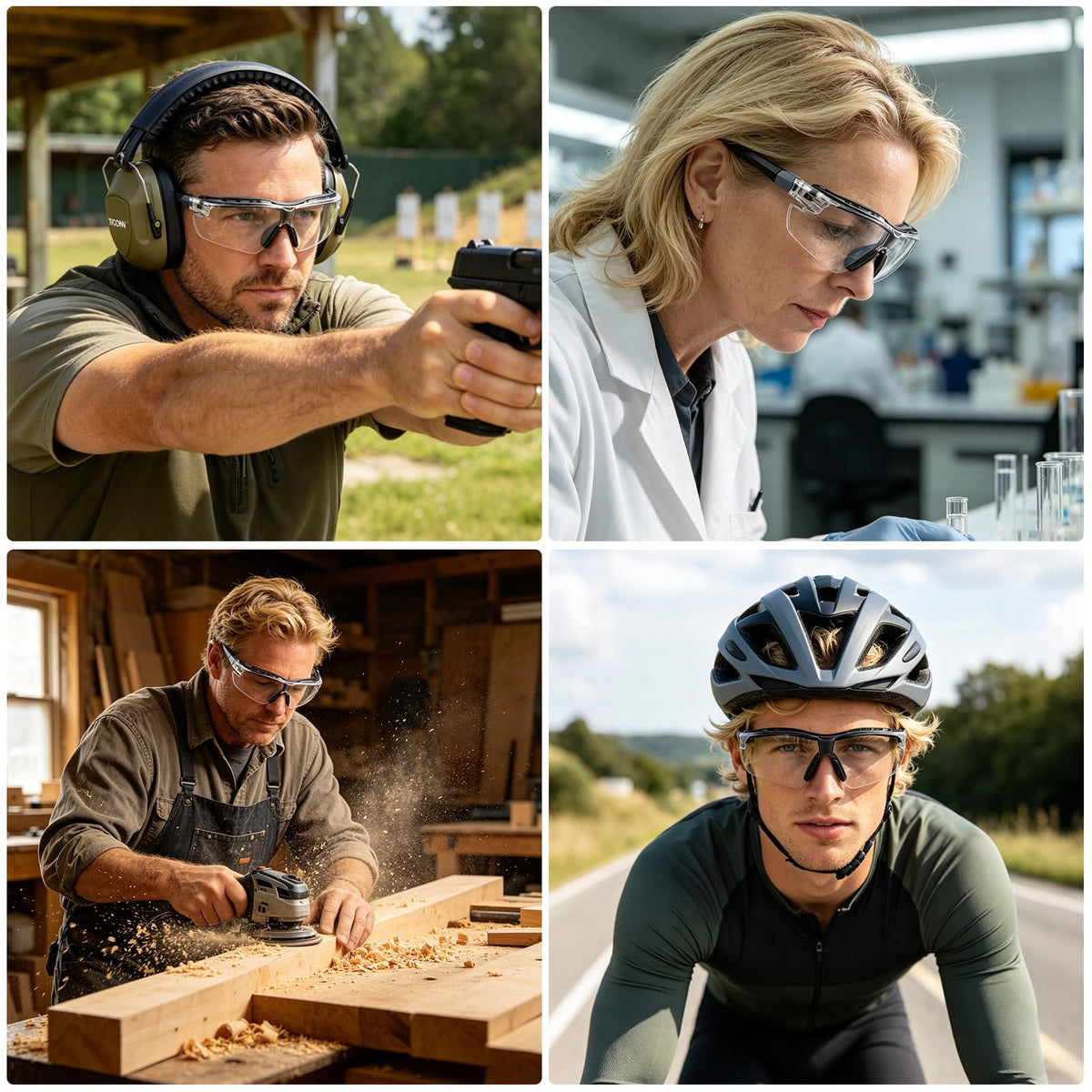 TICONN Anti-Fog Safety Glasses for Men & Women, ANSI Z87.1 Eye Goggles | UV Eye Protection, Adjustable Arms, Lightweight Frame, Scratch-Resistant Lenses, Perfect for Construction, Cycling