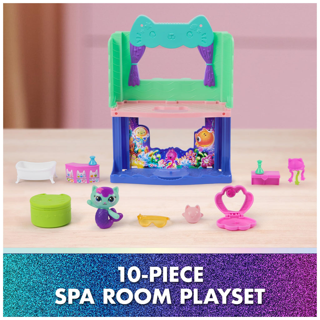 Gabby's Dollhouse The Movie, MerCat's Spa-wesome Bathroom Playset Set | Spa-wesome Bathroom Playset, Dollhouse Accessories, Surprise Toy, Imaginative Play, Kids Toys for Girls & Boys Ages 3+